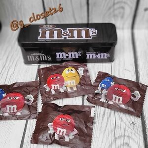 M&M Brand Chocolate Candies Collectors Tin Box Hinged Lid